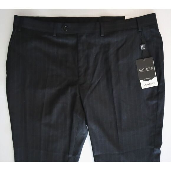 Lauren Ralph Lauren Sz 40x30 Charcoal/Brown Edgewood Classic Fit Suit Pants - Picture 8 of 12